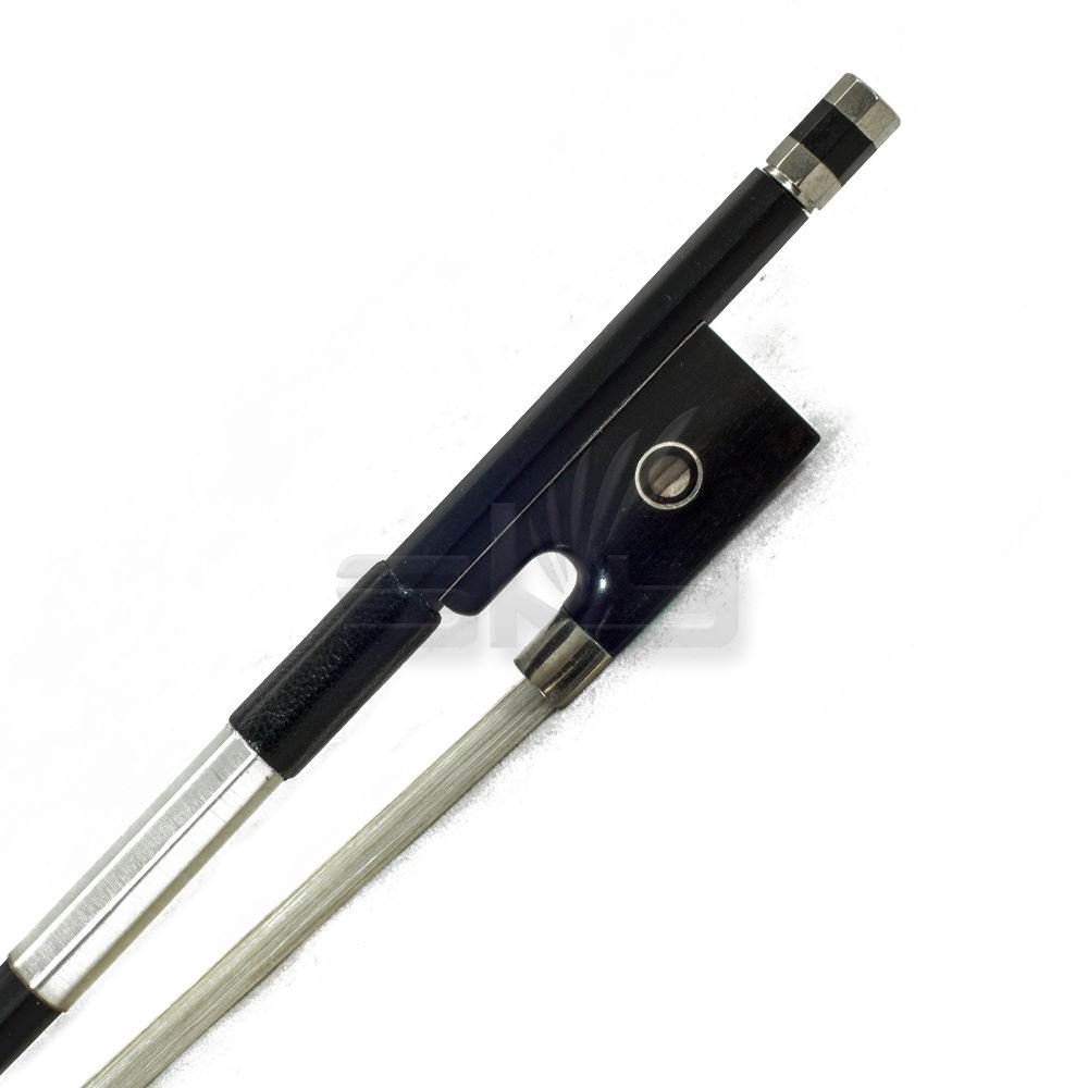 Violin Bow Satin Carbon Fiber Round Stick Mongolian Horsehair Silver Wrap