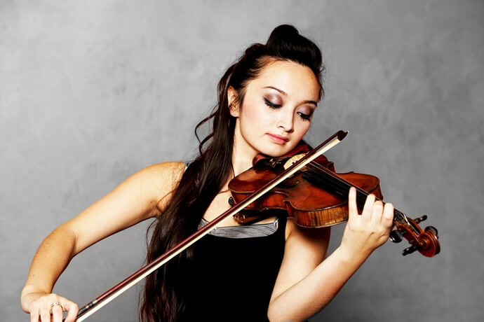 talented girl plays violin